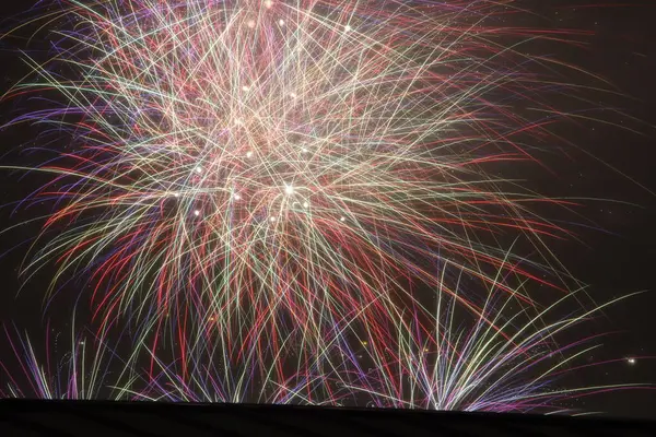 stock image Fireworks in a summer night