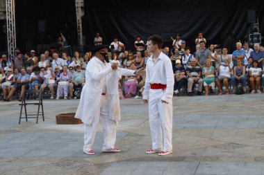 Bir festivalde Bask halk dansı gösterisi