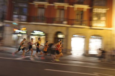 İspanya Bilbao 'da gece maratonu