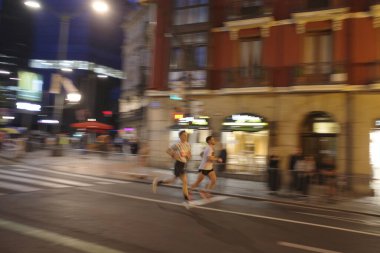 İspanya Bilbao 'da gece maratonu