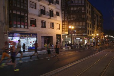 İspanya Bilbao 'da gece maratonu