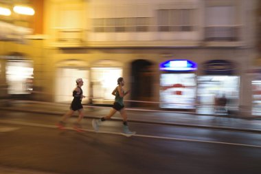 İspanya Bilbao 'da gece maratonu