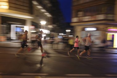 İspanya Bilbao 'da gece maratonu