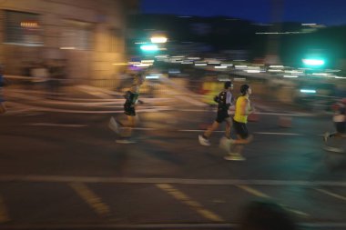 İspanya Bilbao 'da gece maratonu