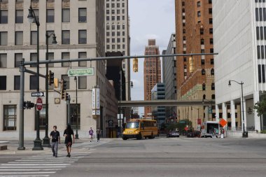 Detroit, Michigan 'da şehir manzarası