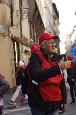 Demonstration for the human rights in Florence, Italy clipart