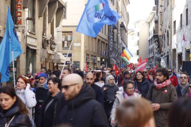 Demonstration for the human rights in Florence, Italy clipart