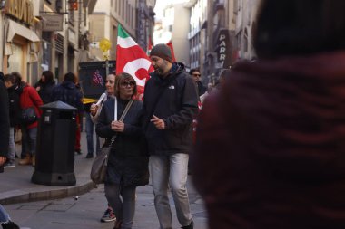 Demonstration for the human rights in Florence, Italy clipart