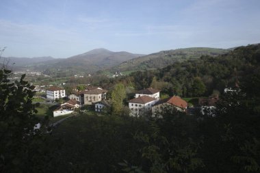 Village of Irurita seen from above, Spain clipart