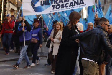 Demonstration for social rights in a street of Italy clipart