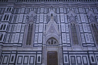  Detail of the facade of the Cathedral of Florence, Italy clipart