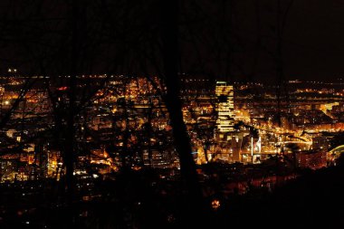 Bilbao şehrinin gece manzarası