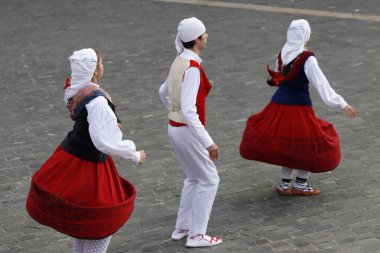 Basque folk outdoor performance clipart