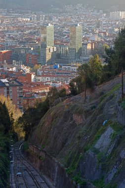 İspanya Bilbao nehrinin manzarası