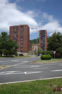 İspanya 'nın Bilbao şehrinde şehir manzarası