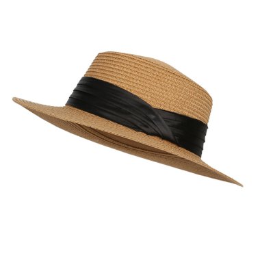 straw beach hat on white background clipart