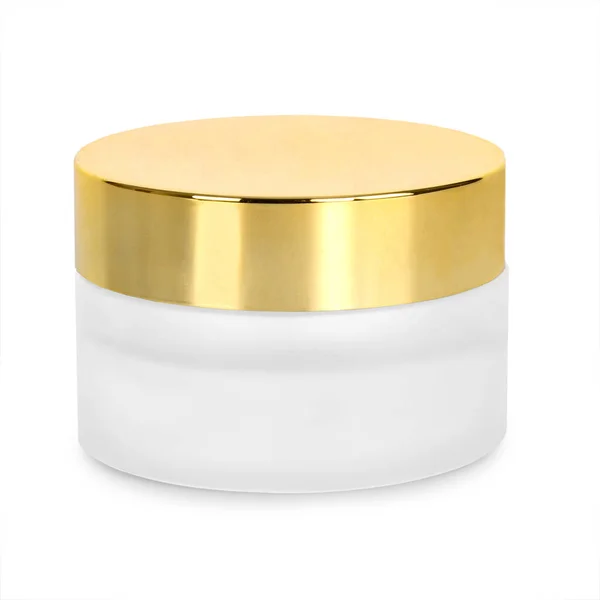 Schoonheid Crème Pot Witte Achtergrond — Stockfoto