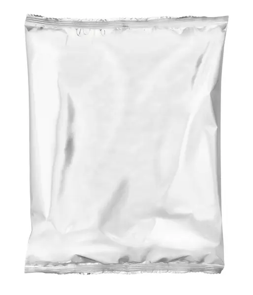 Paquete Bolsa Papel Aluminio Alimentos Blanco Imagen De Stock