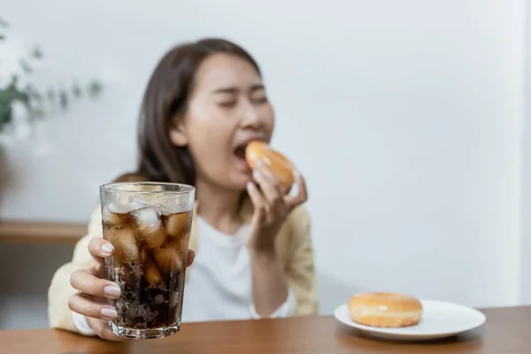 Süßes Getränk Aus Nächster Nähe Gesundes Ernährungskonzept Stopp Des Zuckerabbaus — Stockfoto