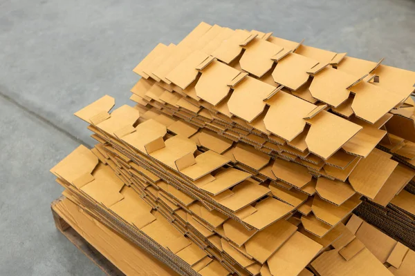 Cardboard box, pile of paper warehouse storage paper. Goods storehouse. Paper import-export industry.