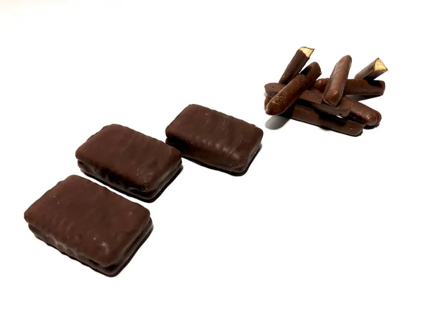 Chocolate Flavored Food White Background — Stock Photo, Image