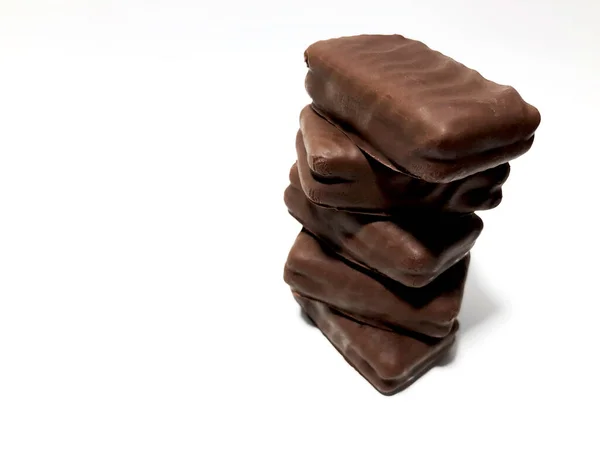 Alimentos Con Sabor Chocolate Sobre Fondo Blanco — Foto de Stock
