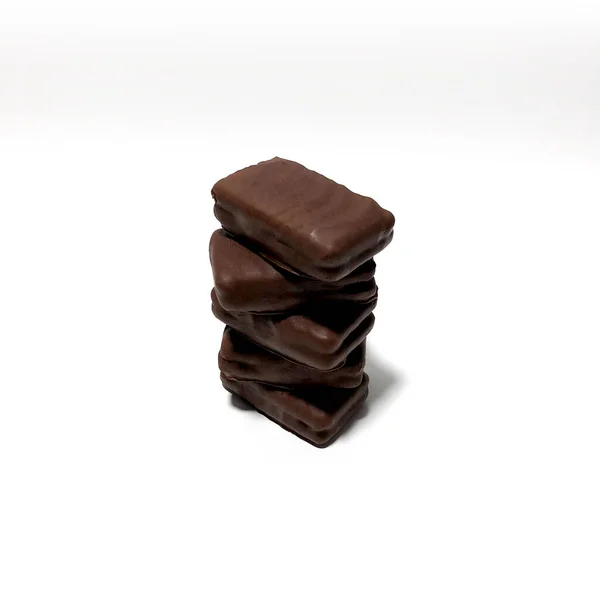 Lebensmittel Mit Schokoladengeschmack Auf Weißem Hintergrund — Stockfoto