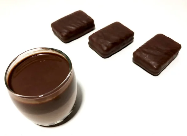 Alimentos Con Sabor Chocolate Sobre Fondo Blanco —  Fotos de Stock