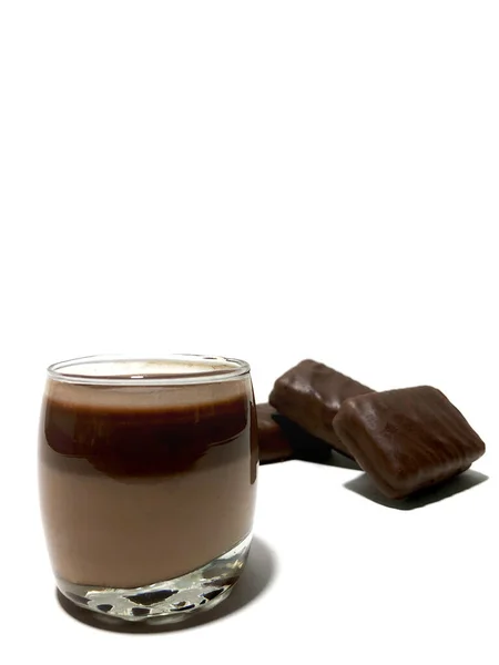 Lebensmittel Mit Schokoladengeschmack Auf Weißem Hintergrund — Stockfoto