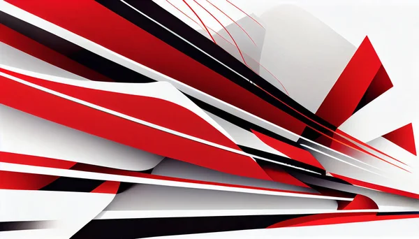 a modern and minimalist abstract composition with a white background and bold red lines and shapes. The simplicity of the design allows the strong contrast between the red and white