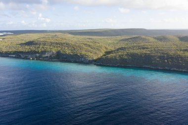 Karayip Denizi 'nin havadan deniz manzarası, Curacao