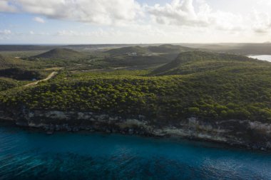 Karayip Denizi 'nin havadan deniz manzarası, Curacao