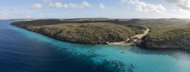 Karayip Denizi 'nin havadan deniz manzarası, Curacao