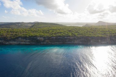 Karayip Denizi 'nin havadan deniz manzarası, Curacao