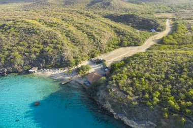 Karayip Denizi 'nin havadan deniz manzarası, Curacao