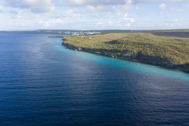 Karayip Denizi 'nin havadan deniz manzarası, Curacao