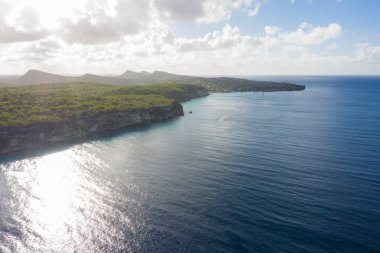 Karayip Denizi 'nin havadan deniz manzarası, Curacao