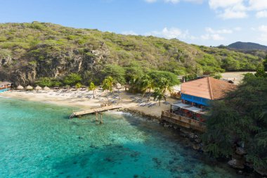 Karayip Denizi 'nin havadan deniz manzarası, Curacao