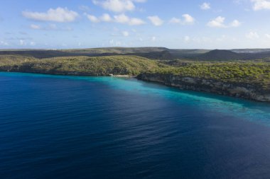 Karayip Denizi 'nin havadan deniz manzarası, Curacao