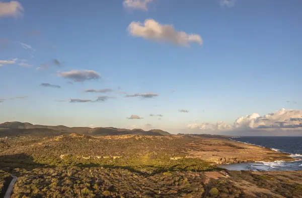 Удивительный Пейзаж Острова Кюрасао Облачным Небом — стоковое фото