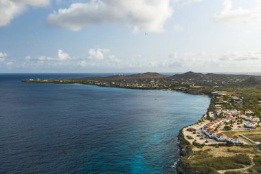 Curacao 'nun Karayip kıyılarının gerçek manzarası 