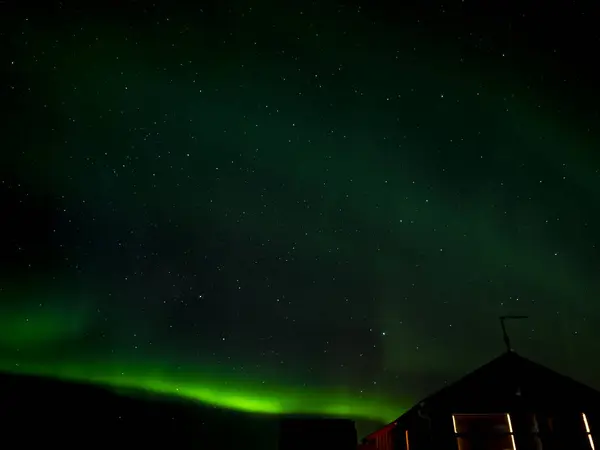 Kuzey Işıkları Manzarası Reykjanes Yarımadası Üzerinde Aurora Borealis Zlanda — Stok fotoğraf