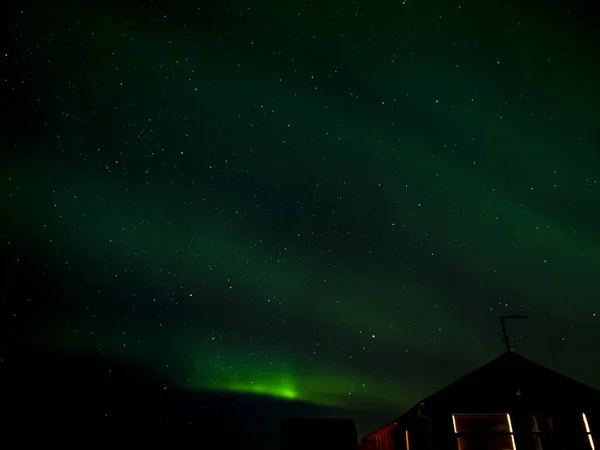 Peisaj Lumini Nordice Aurora Borealis Peste Peninsula Reykjanes Islanda — Fotografie, imagine de stoc