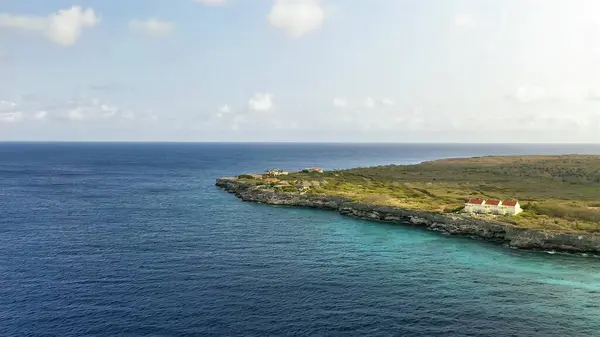 Uitzicht Vanuit Lucht Prachtige Kust Van Curacao Caribische Zee — Stockfoto