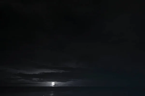 Nightshot Flashes Lightning Thunderstorm Scenery Curacao Caribbean — Stock Photo, Image