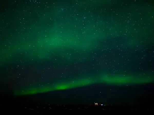 Scenery Northern Lights Aurora Borealis Reykjanes Peninsula Iceland — Stock Photo, Image