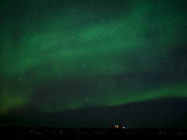 Kuzey Işıkları Manzarası Reykjanes Yarımadası Üzerinde Aurora Borealis Zlanda — Stok fotoğraf