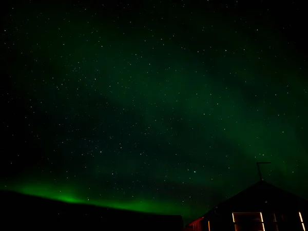 Adegan Dengan Cahaya Utara Aurora Borealis Semenanjung Reykjanes Islandia — Stok Foto