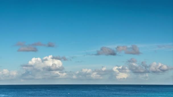 Tijdsverloop Met Bewegende Wolken Boven Caribische Zee — Stockvideo