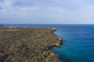 Karayip Denizi 'ndeki Curacao' nun güzel sahil manzarası.